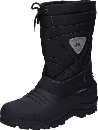 Spirale Mens Marco Snow Boots, Men Winter Boots, Fleece Lining with Insulating Foam, Insole Double Layer Felt, Black, 10 UK