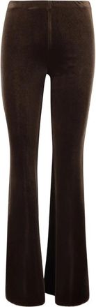 F.it Stretch fluwelen broek met wijde pijpen - Dames - Wijde Broeken - Bruin - XL - Polyester - Broeken