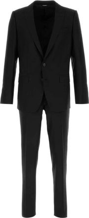 Dolce & Gabbana Zwart Wollen Blend Pak - Heren - Business pakken - Zwart - L - Wol - Kostuums