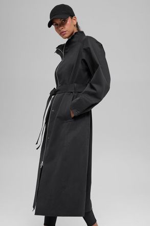 Alo | Journey Trench Coat in Black, Size: Small
