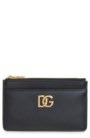Dolce & Gabbana DG Logo Leather Coin Purse in 80999 Nero at Nordstrom