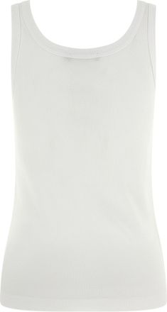 Dolce & Gabbana Ribbed Cotton Logo-Patch Tank Top - White