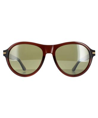 Serengeti Eyewear Round Mens Red Brown Mineral Polarized Green 555nm Danby - One Size