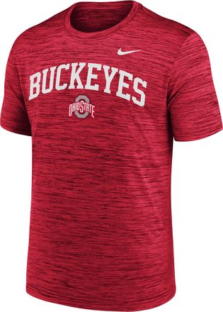 Nike Ohio State Primetime Arch Logo Velocity Nike Mens Dri-FIT College T-Shirt in Red | NKPQ65NOH-DNF
