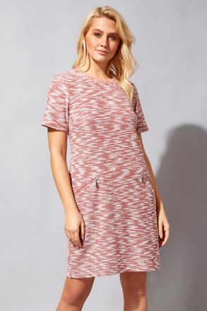 Roman Tweed Zip Pocket Shift Dress