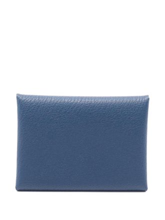 Hermès 2025 Calvi duo wallet - women - Lambskin - One Size - Blue