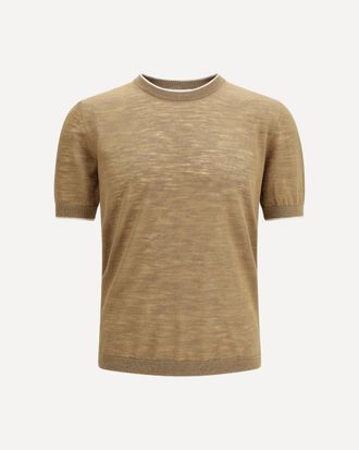 Brooksfield Short-sleeved linen blend Shirt Male 58