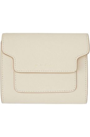 Marni Womens Saffiano Leather Trifold Wallet In Off-White