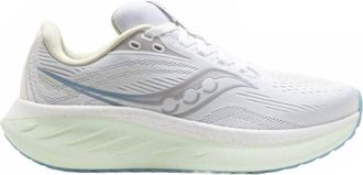 Saucony Womens Ride 18 Shoe In White/lettuce Blanc/laitue