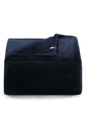 Tommy Hilfiger Plush Throw Blanket in Navy Blue at Nordstrom Rack, Size Twin