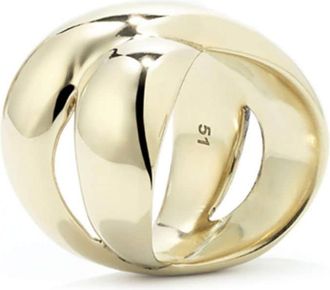Goossens Lhassa intertwined ring - unisex - 24kt Gold Plated Brass - 56