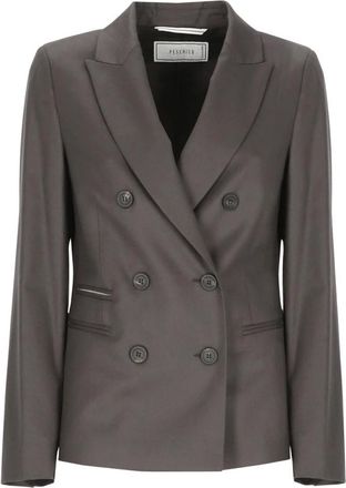 PESERICO Blazer de Lino Cruzado - Jackets - Mujer - Marr&oacute;n - XS