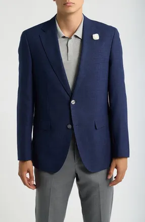 BOSS Hutson Slim Fit Wool Blend Sport Coat in Dark Blue at Nordstrom, Size 40