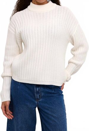 Kaffe Kabess Crew Neck Long Sleeve Pullover In White