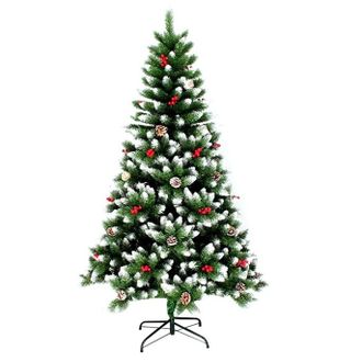 OEM &Aacute;rbol De Navidad Nevado Starrylights Con Bayas De Serbal 210 Cm X 95 Cm: Elegante, Denso Y Excepcionalmente Festivo