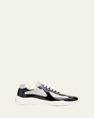 Prada Mens Americas Cup Patent Leather Sneakers