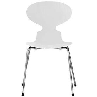 Fritz Hansen Stacking chair Fourmi - White - Plywood: tinted ash - Designer Arne Jacobsen
