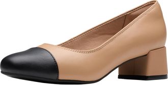 Clarks Womens Iridessa May, Beige Leather, 12