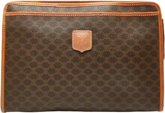 Celine Macadam Brown Pvc Leather Clutch Bag (Pre-Owned)