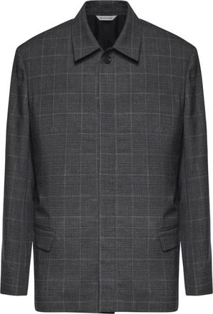 Balenciaga Jassen, Heren, Grijs, L, Wol, Shirt Jacket