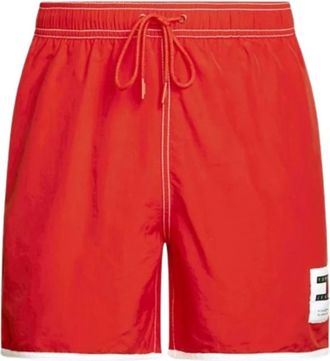 Tommy Hilfiger Medium Zwemshort met Trekkoord - Heren - Strandmode - Rood - 2XL - Polyester - Badmode