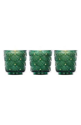 Voluspa Noble Fir Garland Pedestal Candle Trio in Green at Nordstrom