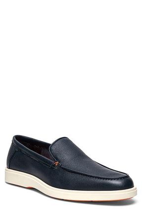 Santoni Botanist Slip-On Shoe in Blue Leather at Nordstrom, Size 11.5