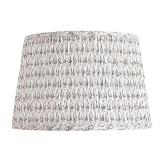 Ballard Designs Isla Block Print Pleated Lamp Shade - Taupe, 11 1/2H X 18 Diameter w/15 Top Diameter - Ballard Designs