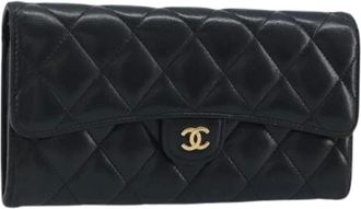 Chanel Pre-owned Wallets, female, Black, Size: ONE SIZE Pre-owned Vintage Long Wallet