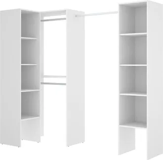 Dmora Armario grande efecto madera blanco 196x79h185 cm