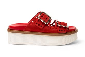 Tod's Tods Perforated Buckle Platform Sandals