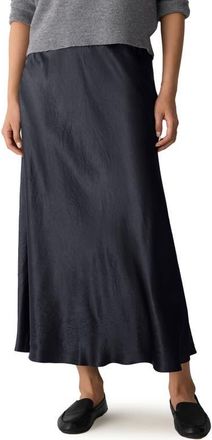 Eileen Fisher Crinkle Satin Bias Skirt in Graphite at Nordstrom, Size Xx-Small