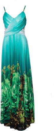 Roberto Cavalli Floral gown in green