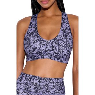 Spiritual Gangster Manifest Calypso Ruched Sports Bra in Dawn at Nordstrom, Size X-Small