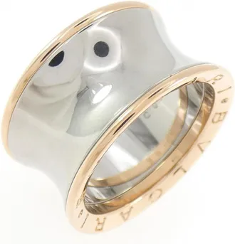 Bulgari Pink Gold (18K) Stainless Steel Band Ring (Pre-Owned)