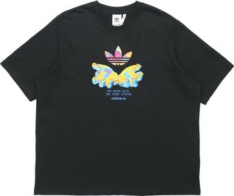 adidas originals Graphic Tee Retro Pattern Printing Sports Short Sleeve Black GK7182