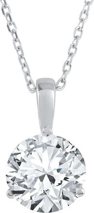 Pompeii3 2 ct Solitaire Lab Grown Round Cut Diamond Pendant 14k Gold Necklace 18