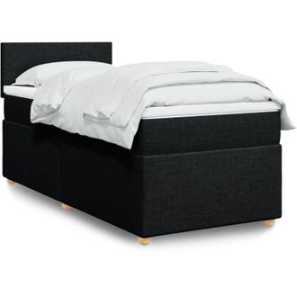 vidaXL Vidaxl - Cama Box Spring Con Colch&oacute;n Tela Negro 100x200 Cm