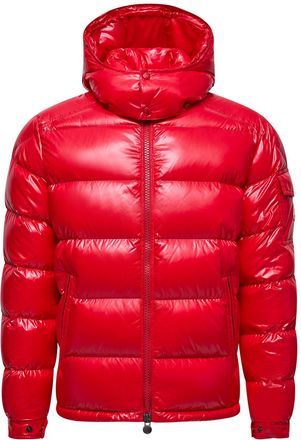 Moncler Maya Hooded Short Down Jacket Red Size 0