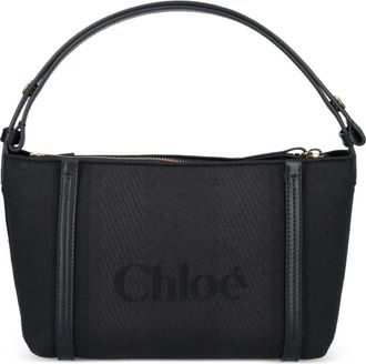 Chloé logo strap shoulder bag - women - Cotton/Polyester/Other Materials - One Size - Black