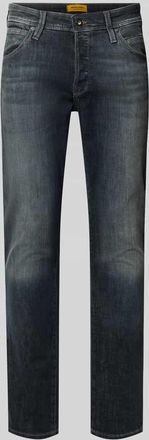 Jack & Jones Jack & Jones Slim Fit Jeans im Used-Look Modell GLENN in Dunkelblau, Größe 29/30
