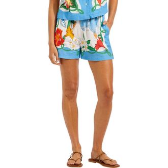 Seafolly Linen Blend Cover-Up Shorts in Powder Blue at Nordstrom, Size X-Large