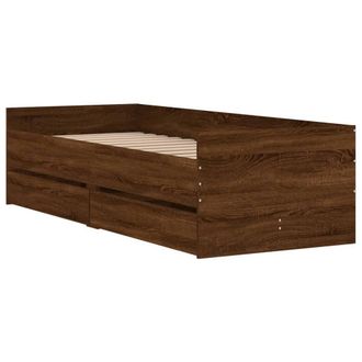 Berkfield Home Modern Bed Frame Frame Brown Oak 75x190 cm Small Single Small Single
