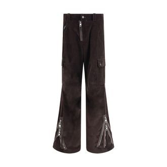 Dolce & Gabbana Mens Corduroy Cargo Pants Zipper Hem - Dark Brown Cotton - Size EU 50 (Mens)