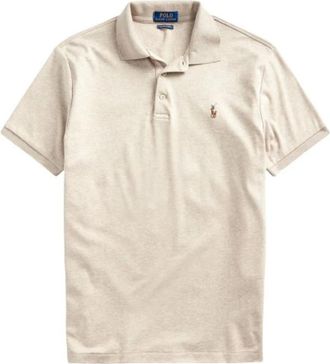 Polo Ralph Lauren Slim Fit Polo Shirt met Korte Mouwen - Heren - Polos - Beige - S - Katoen - Tops