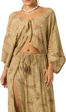 O'Neill Anna Reversible Cover-Up Top in Dark Khaki at Nordstrom, Size X-Small/small