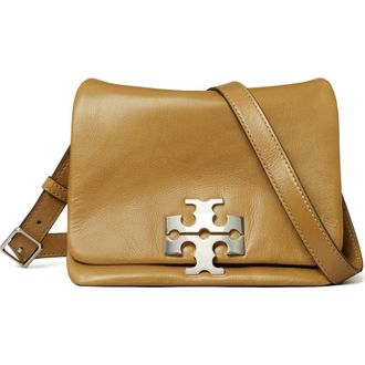 Tory Burch Kira Soft Leather Shoulder Bag in Wren Brown at Nordstrom