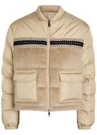 Moncler Achillee Padded Panelled Nylon Jacket - Beige - 1 (UK 10 / S)