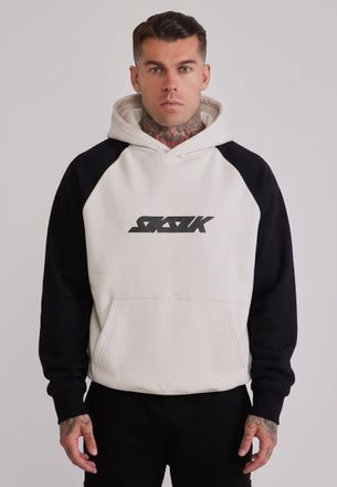 Siksilk Sudadera con Capucha Gr&aacute;fica para Hombre en Piedra y Negro XXL