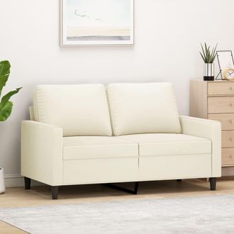 vidaXL Sof&aacute; De 2 Plazas Terciopelo Color Crema 120 Cm Vidaxl